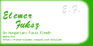elemer fuksz business card